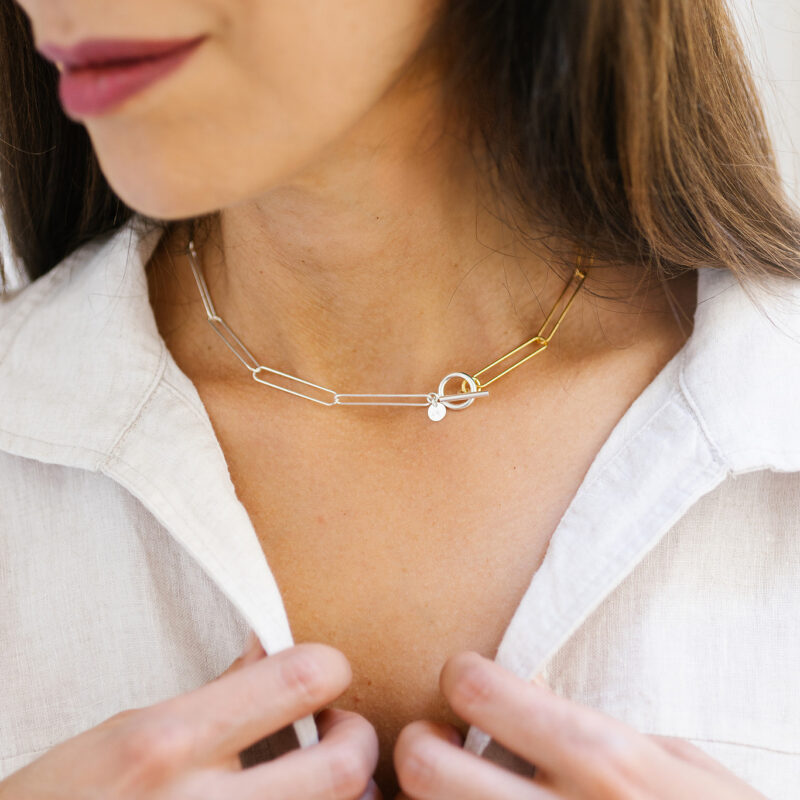 Axis Necklace Bicolor